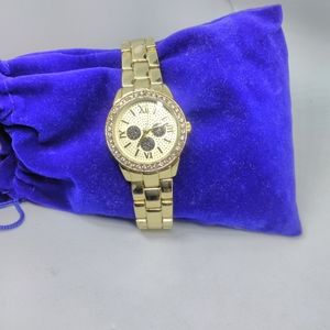 FMD TK040 Gold tone & clear crystal dress watch